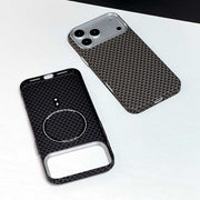 TecHub KVZV Triangle Pattern Series MagSafe case for iPhone 17 Pro, showcasing a stylish geometric design on the black phone case.
