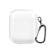 Recci clear protective case for AirPods 1 and 2, transparent silicone cover with precise cutouts for charging port and LED.