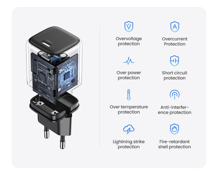 UGREEN Nexode USB C Charger 30W USB C Power Supply GaN II - Black