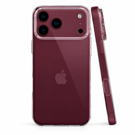 TecHub Lanex transparent TPU case for iPhone 17/18 Pro showing slim, clear protection with precise cutouts and a sleek design.