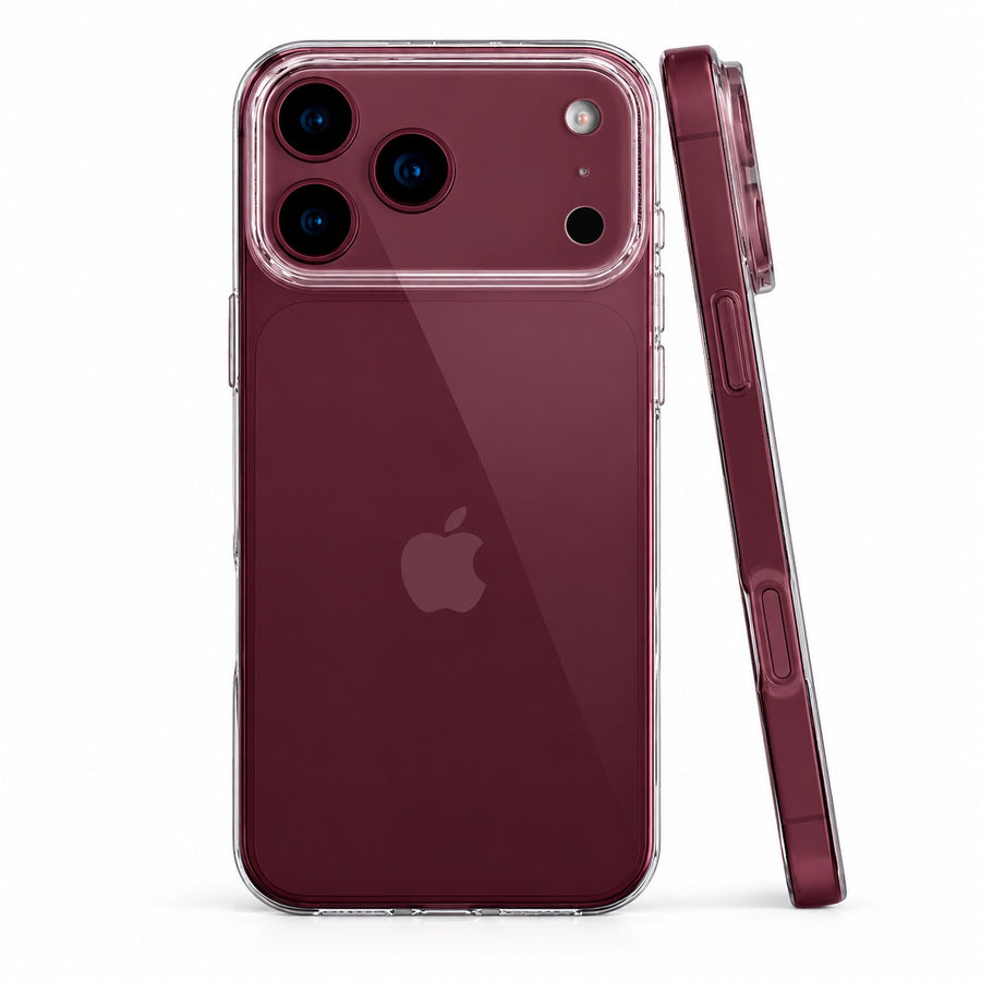 TecHub Lanex transparent TPU case for iPhone 17/18 Pro showing slim, clear protection with precise cutouts and a sleek design.