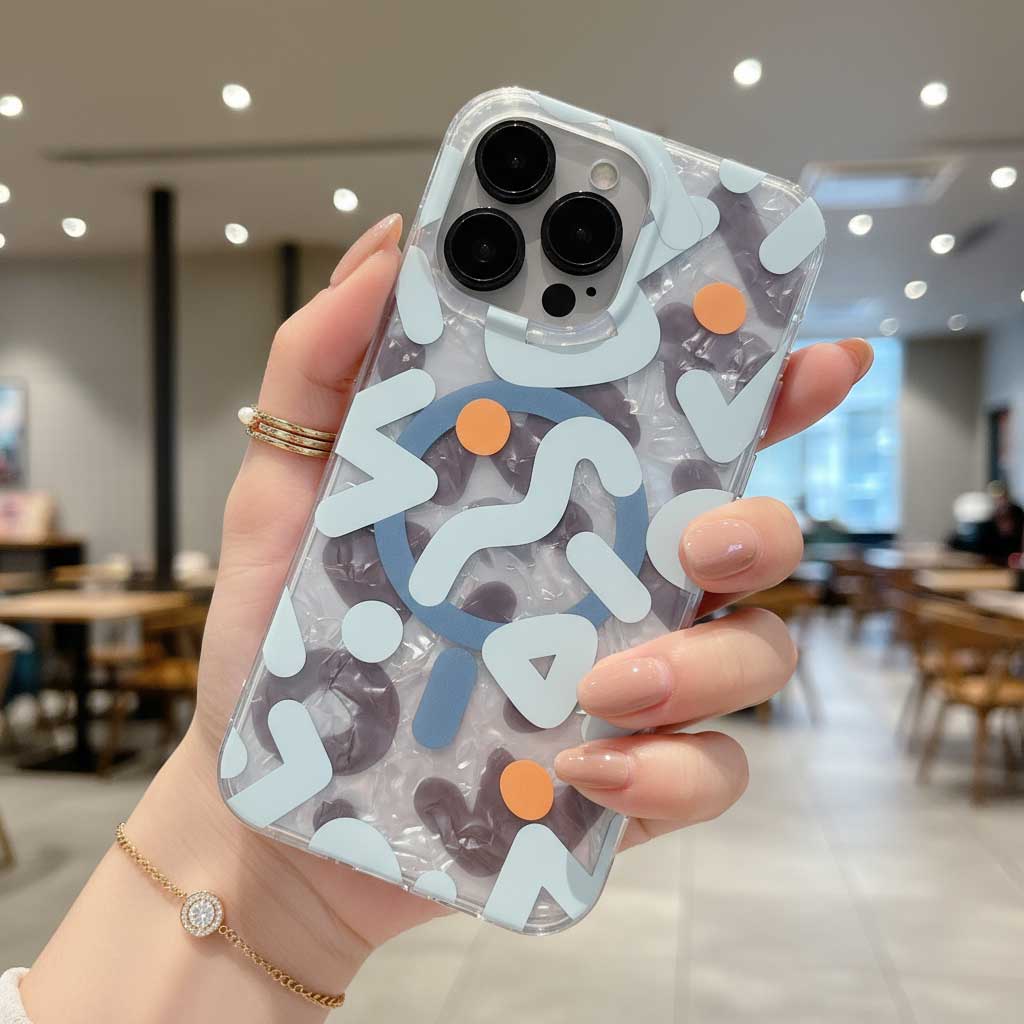 Original Graffiti Ornaments Magsafe Magnetic Case For iPhone 16 Pro Max - Blue