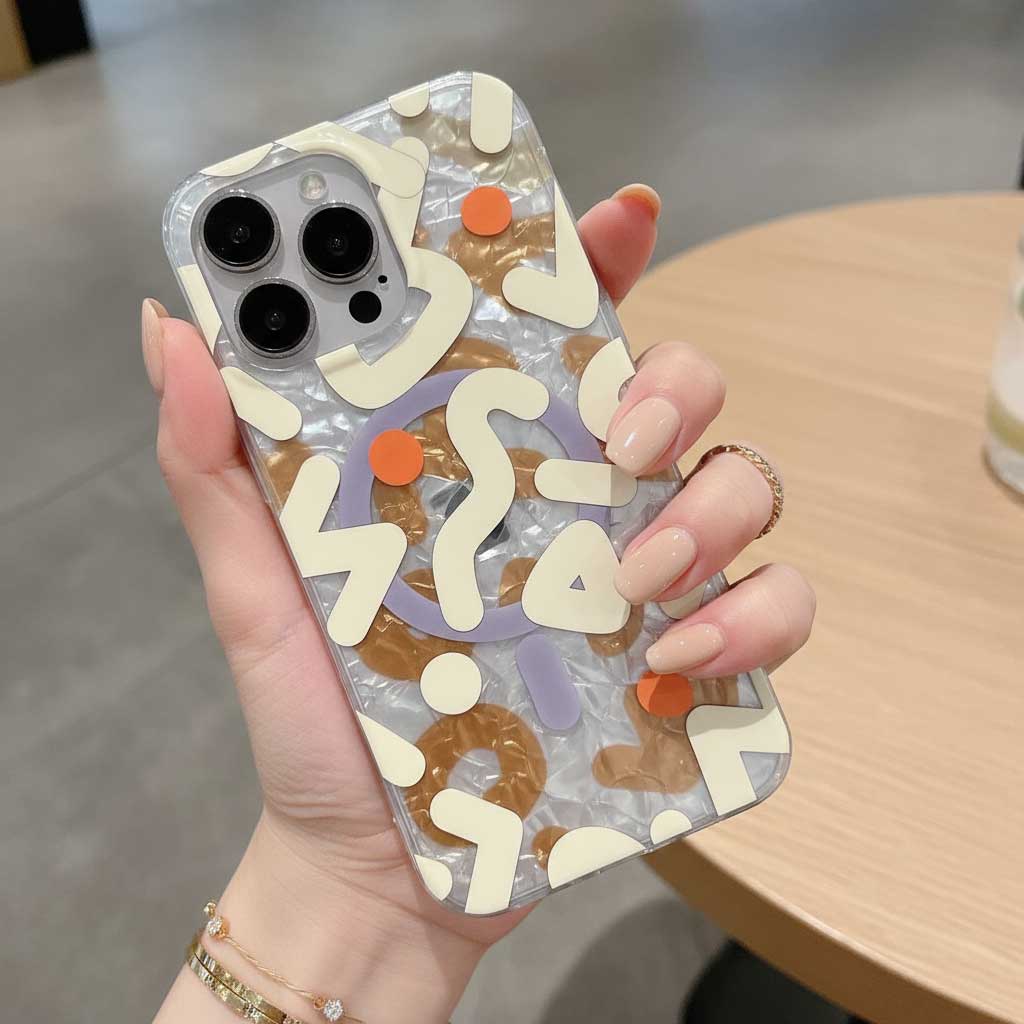 Original Graffiti Ornaments Magsafe Magnetic Case For iPhone 16 Pro Max - Off White