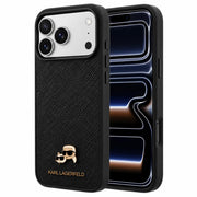 Karl Lagerfeld Smooth Karl & Choupette Emblem iPhone 17/18 Pro Max MagSafe case by TecHub, featuring stylish emblem design.