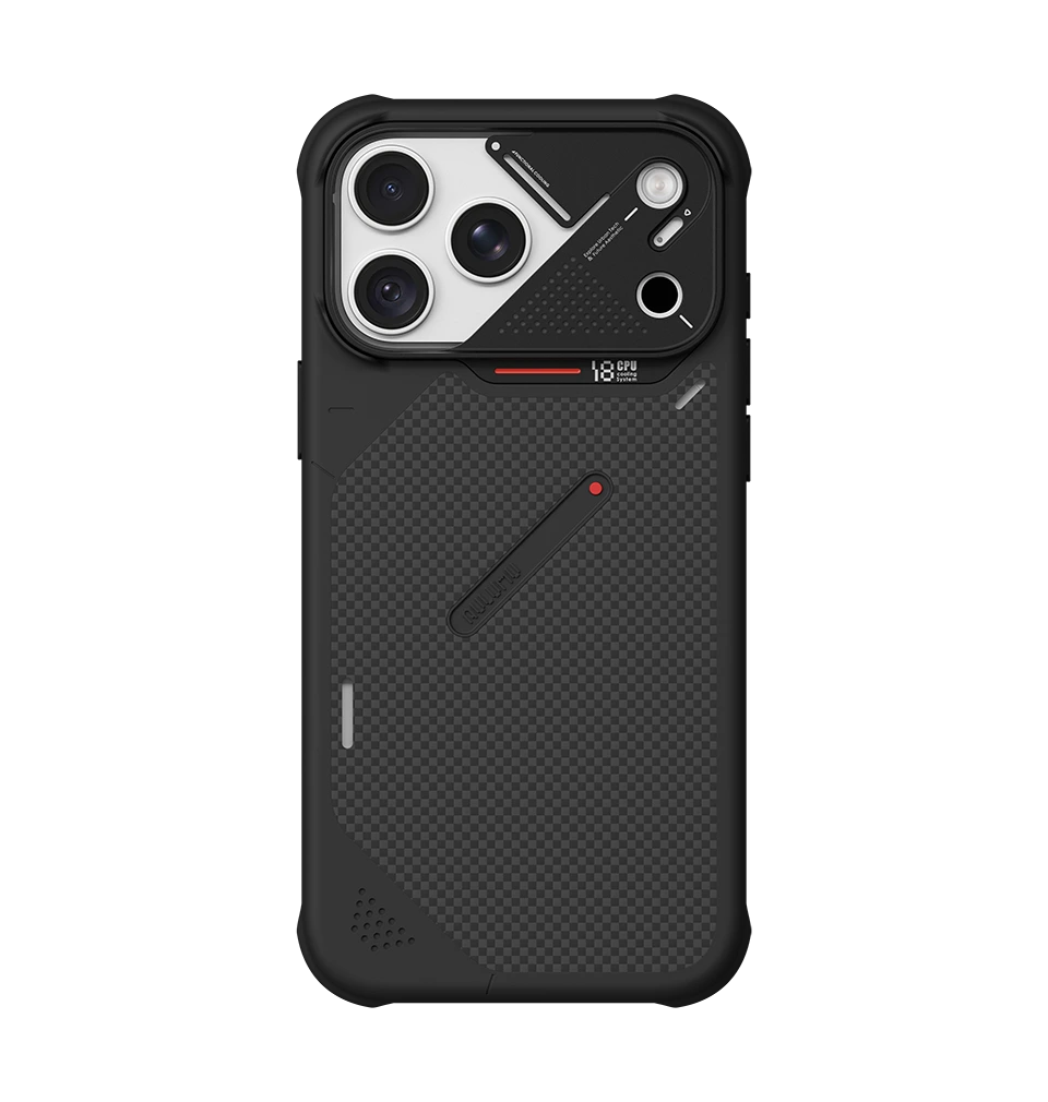 Aulumu A18 Armor shockproof aramid fiber case for iPhone 17/18 Pro Max, showing the rugged design and textured surface.