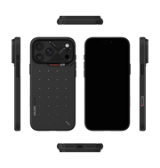 TecHub AULUMU A18 Ultra Slim iPhone 17/18 Pro Max case in black aramid fiber, showcasing its sleek, durable design.