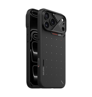 AULUMU A18 Ultra Slim Particle Aramid Fiber case for iPhone 17/18 Pro Max, featuring a sleek, durable design in black.