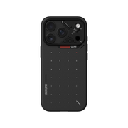 TecHub AULUMU A18 Ultra Slim iPhone 17/18 Pro Max case in black aramid fiber with sleek, slim design and precise cutouts.