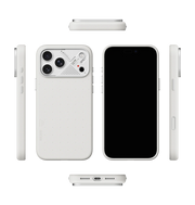TecHub AULUMU A18 Particle Vegan Leather Case for iPhone 17/18 Pro Max, showing slim black protective phone cover with textured surface.
