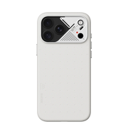 TecHub AULUMU A18 Particle Vegan Leather Case for iPhone 17/18 Pro Max, close-up showing textured vegan leather exterior.