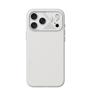 TecHub AULUMU A18 Particle Vegan Leather Case for iPhone 17/18 Pro Max, showing sleek black textured surface and precise cutouts