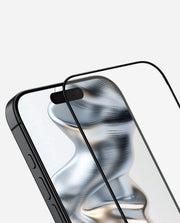 TecHub AULUMU AF01 crystal clear screen protector for iPhone 17 Pro Max, showing a close-up of the transparent, scratch-resistant surface.