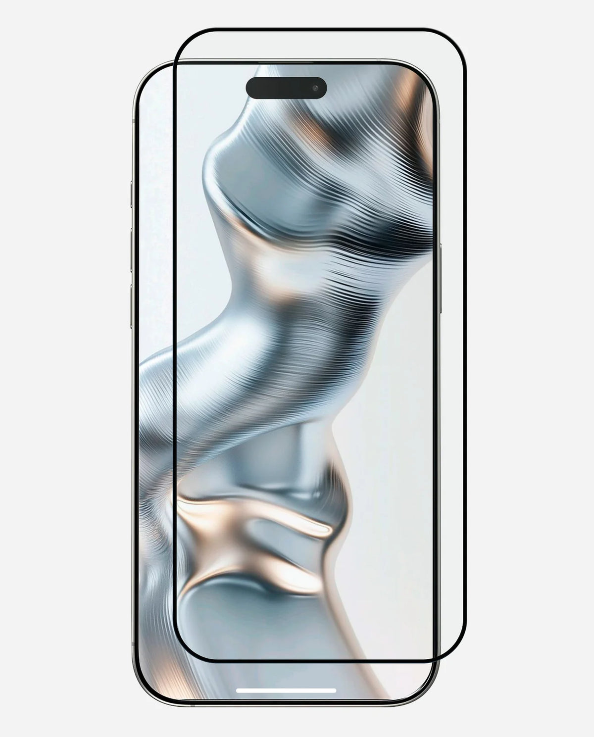 AULUMU AF01 crystal clear screen protector for iPhone 17 Pro Max, showing a transparent film fitted on a smartphone screen.