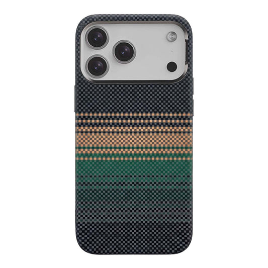 TecHub FreeAir MagSafe carbon design case for iPhone 17 Pro Max, showcasing sleek black carbon texture and precise cutouts.