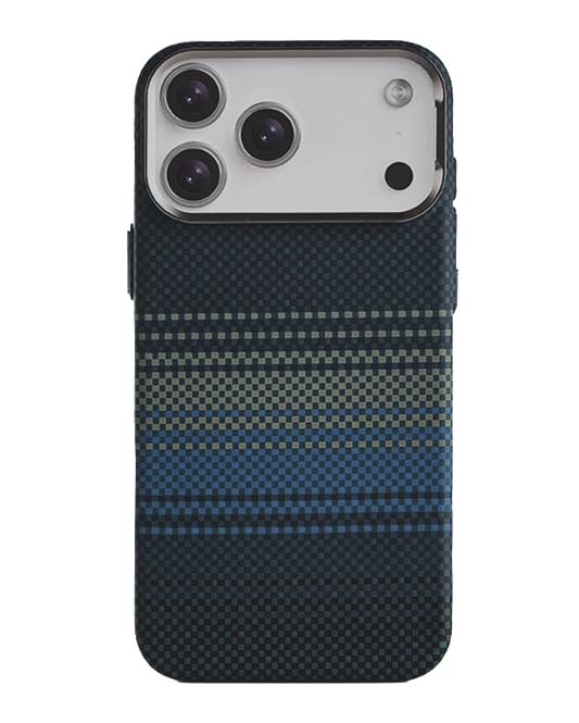TecHub FreeAir MagSafe Carbon Design Case for iPhone 17 Pro Max, showcasing sleek black carbon texture and precise cutouts.