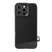 Black smoke TecHub Kajsa Trans-Shield iPhone 15 Pro Max case with lumber back design, compatible with MagSafe.
