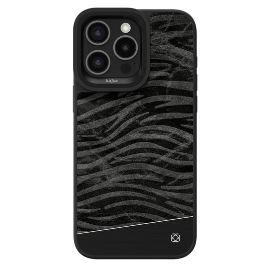 Kajsa Glamorous Collection - Titanium Aquatic Back Case for iPhone 15 Pro Max - Black