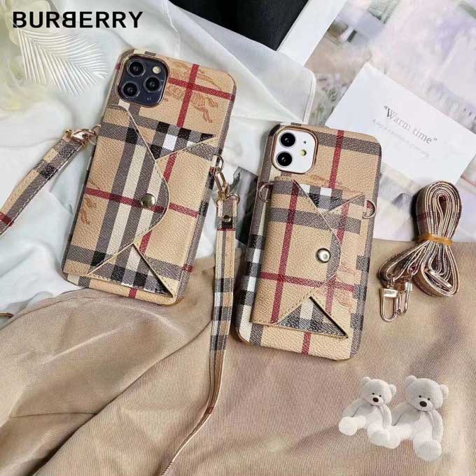 Burberry Wallet Case Shoulder Cover for iPhone 12, 12 Pro, 12 Pro Max - TecHub