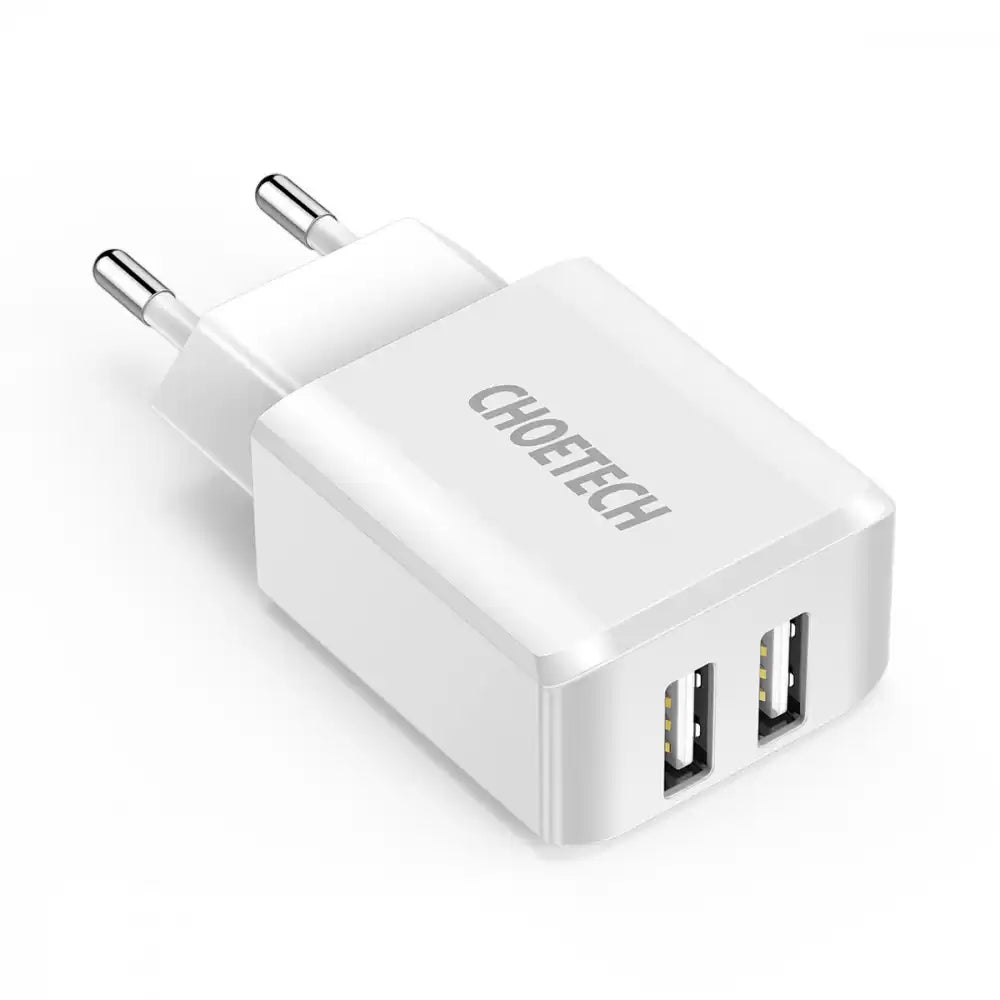 Choetech C0030 5V-2A Dual Port USB Wall Charger Dual USB ports, Up to 5V / 2A Output - TecHub