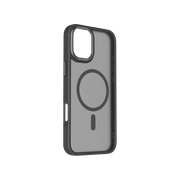 Momax CaseForm Play iPhone 16 case with MagSafe in black, showcasing a sleek protective design and precise cutouts for the device.