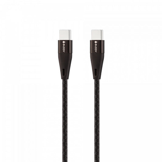 BUDDY BU-CT60 PD USB-C Fast Charge To USB-C Cable 60W 1 2M - Black - TecHub