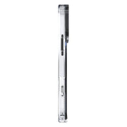 TecHub Kajsa Trans-Shield Lumber back case for iPhone 16 Pro Max in silver, shown from the right side with a sleek design.