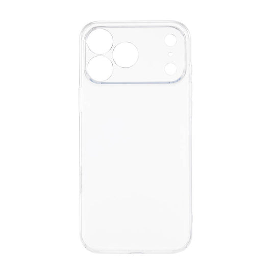 Transparent TecHub JOYROOM PC case for iPhone 17 Pro Max, showing clear design and precise cutouts for the device.