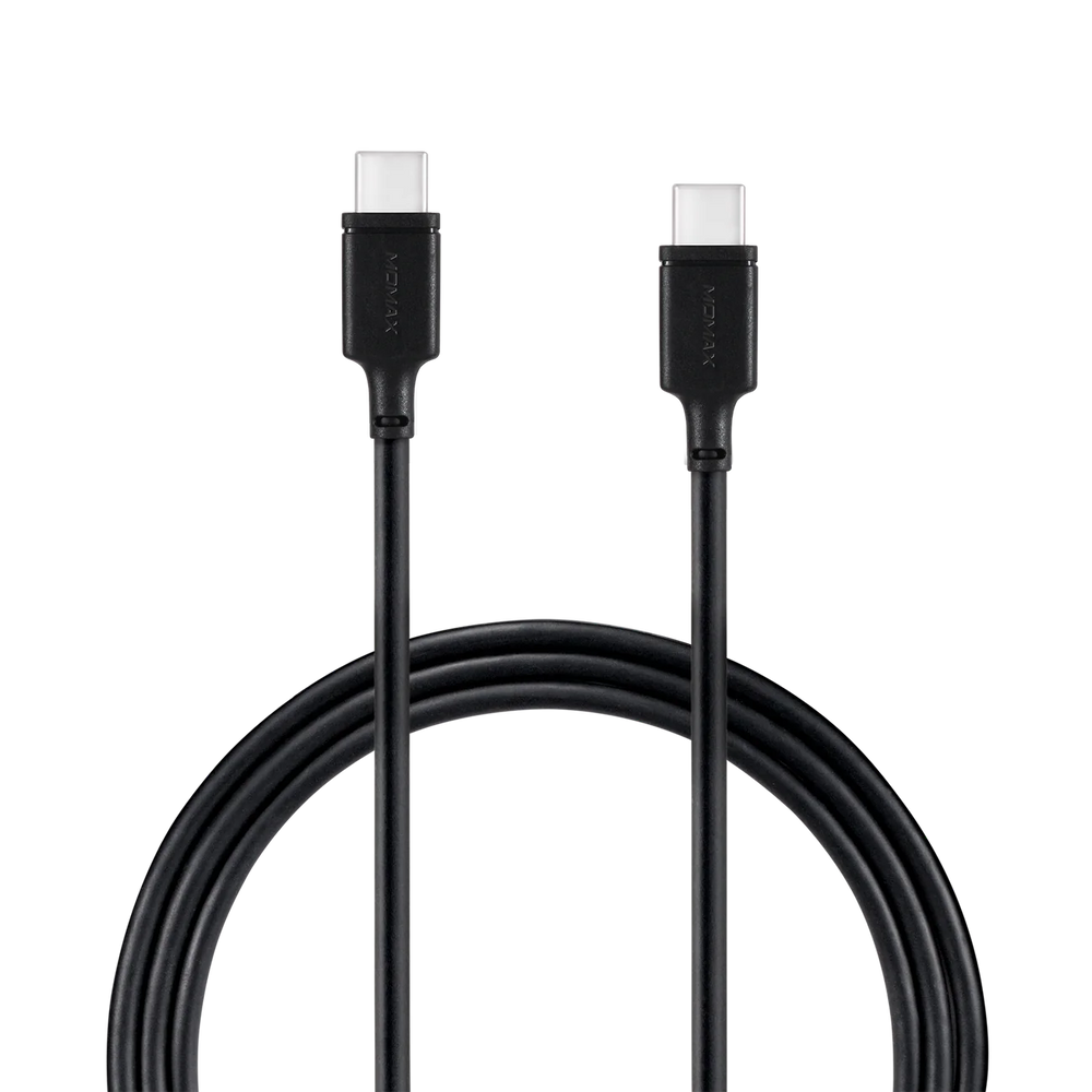 Momax Zero USB-C to USB-C cable supporting PD 60W fast charging, 1 meter length, used for quick device charging.