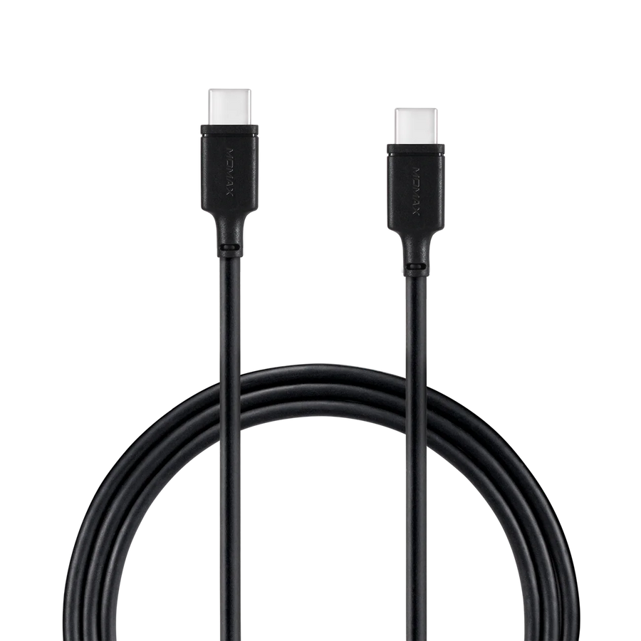 Momax Zero USB-C to USB-C cable supporting PD 60W fast charging, 1 meter length, used for quick device charging.