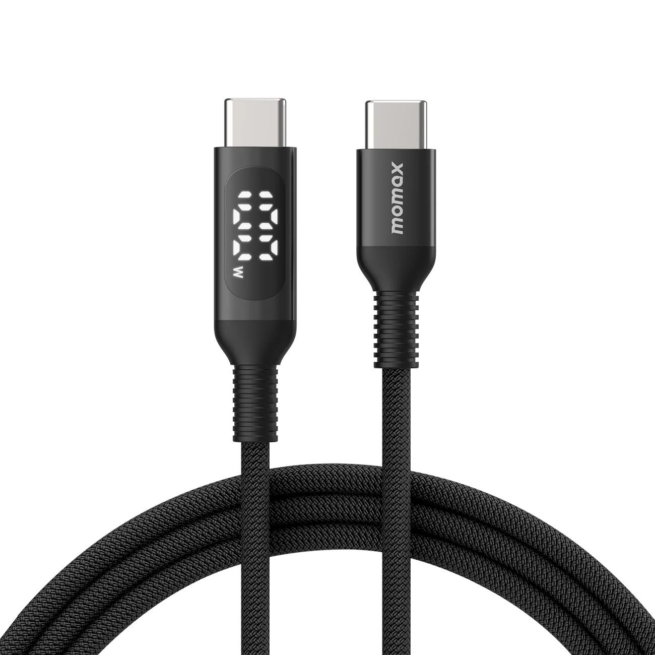 Momax EliteLink USB-C to USB-C Braided LED Display Cable 100W (1.2 Meter) - Black