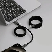 Momax Mag.Link magnetic USB-C to USB-C cable, 1 meter, supports 100W power and USB 3.2 Gen 2x2 for fast data transfer.