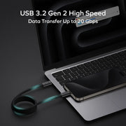 Momax Mag.Link magnetic USB-C to USB-C cable, 1 meter, supports 100W power and USB 3.2 Gen 2x2 for fast data transfer.