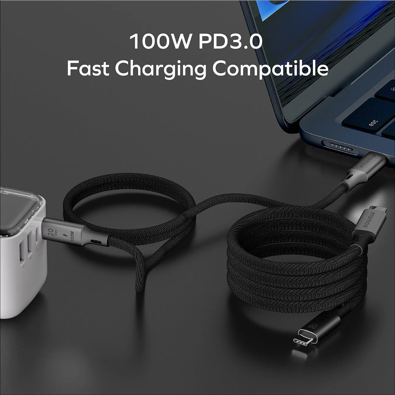 Momax Mag.Link Magnetic USB-C to USB-C Cable 100W USB 3.2 Gen 2x2 (1 Meter)