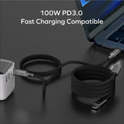 Momax Mag.Link magnetic USB-C to USB-C cable, 1 meter, supports 100W power, USB 3.2 Gen 2x2, designed for fast data transfer and charging.
