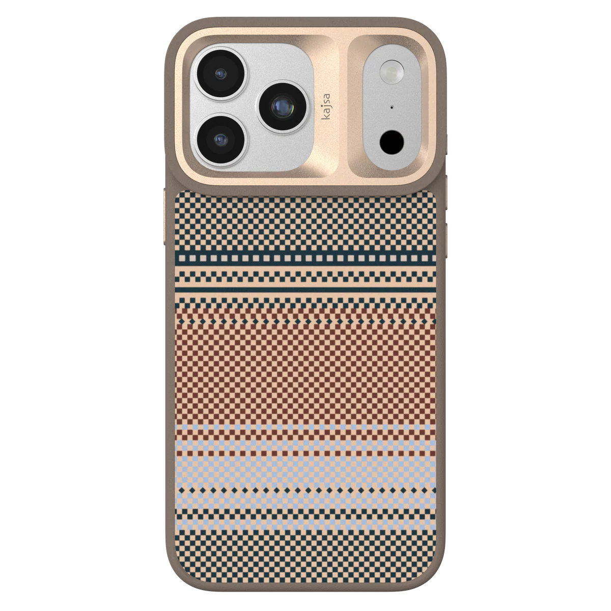 TecHub Kajsa Resort Collection gradient stripe iPhone 17 Pro Max case with MagSafe compatible back cover, featuring colorful design and sleek fit.