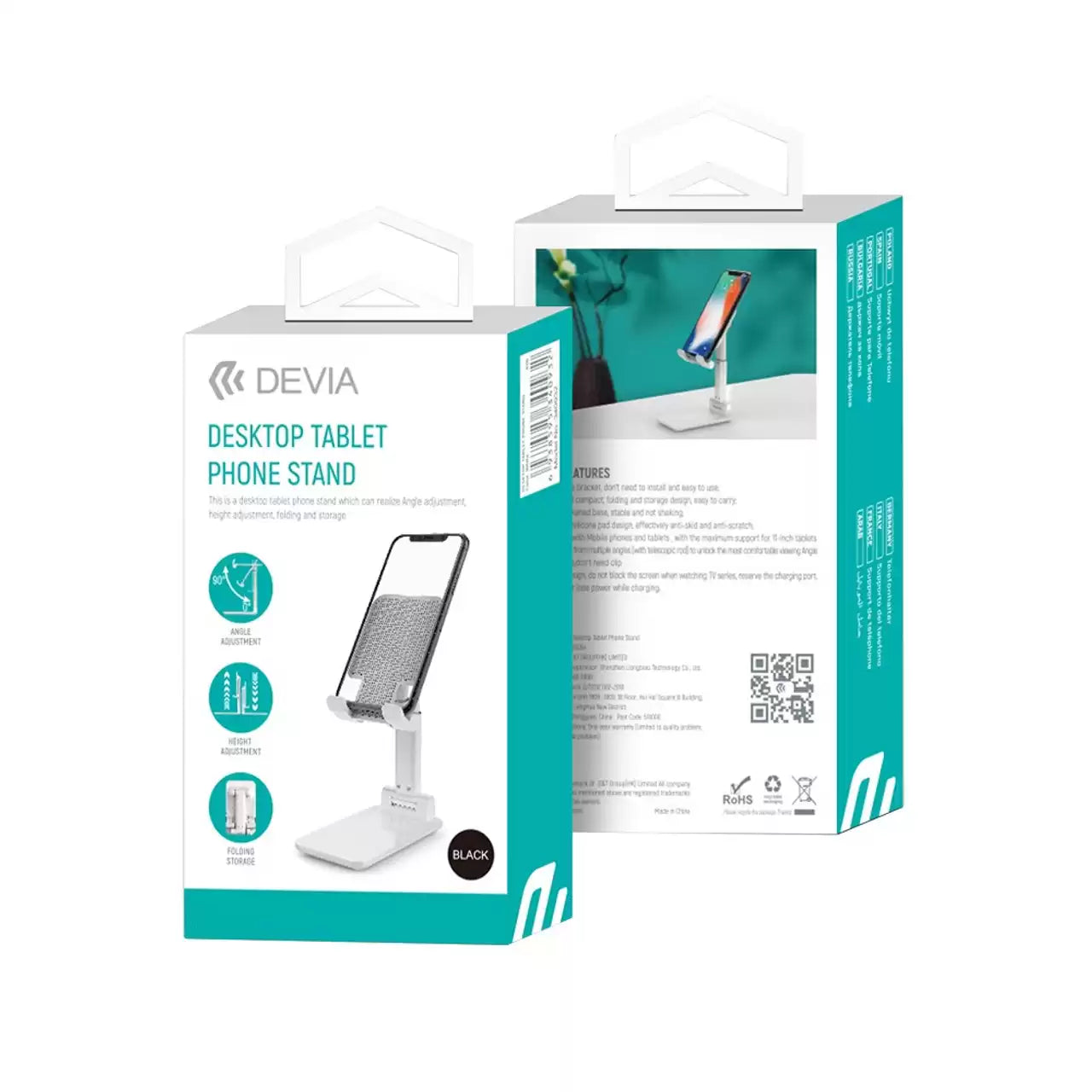 Devia Foldable Desktop Tablet Phone Stand - White - TecHub