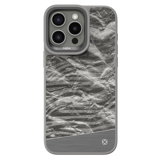 Kajsa Glamorous Collection - Titanium Aquatic Back Case for iPhone 15 Pro Max - Grey