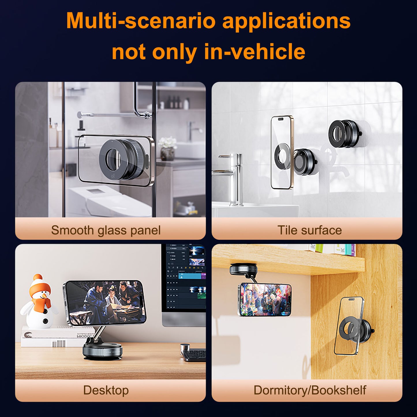 GOJI G3 Magsafe Holder Suction Cup Phone Mount Adjustable Swivel Lock, for Your Car/Gym/Mirror - Black