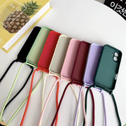 TecHub iPhone 16 crossbody silicone case with shoulder strap, soft, flexible, and protective for stylish mobile carrying.