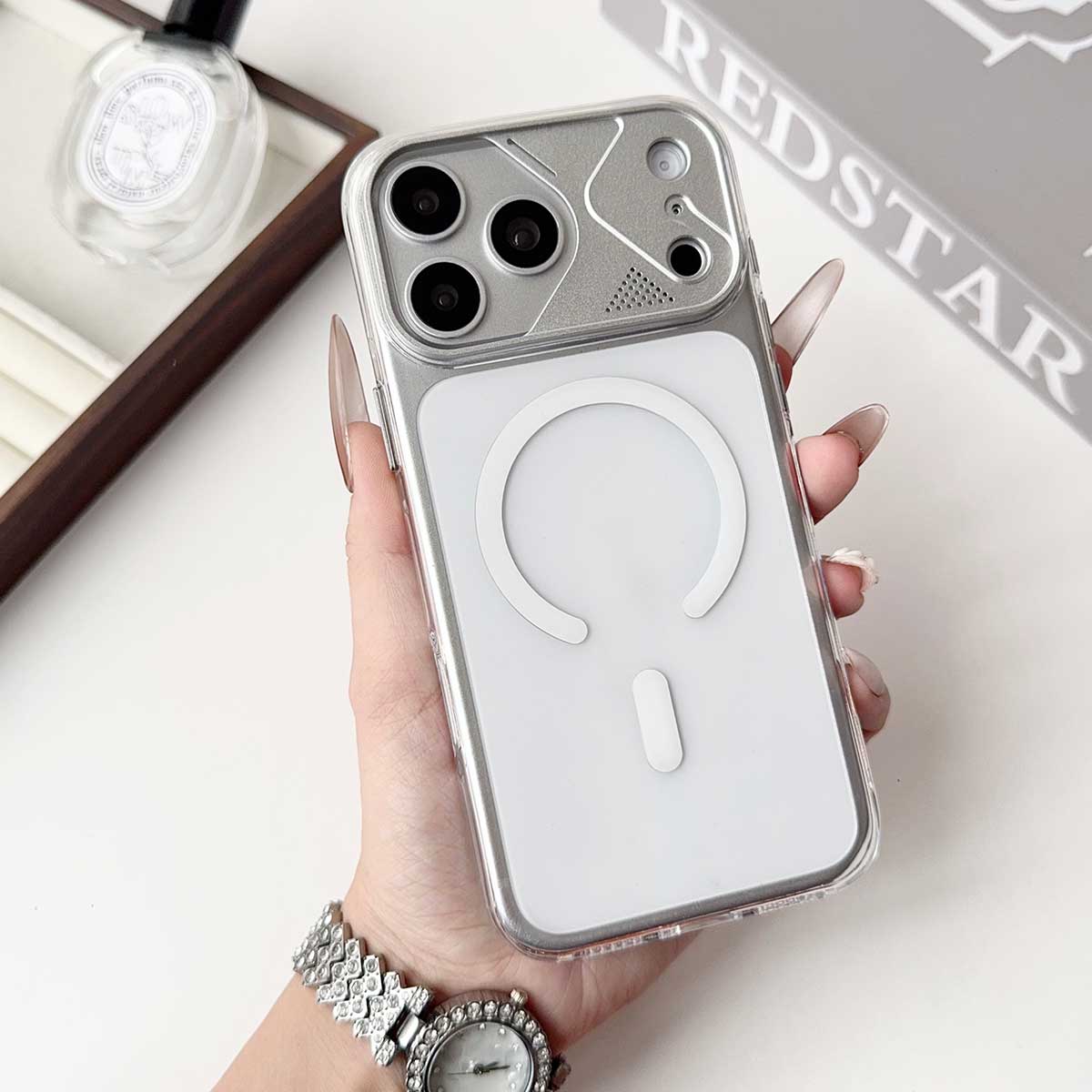 VAWI Transparent MagSafe Case with Metal Lens Frame for iPhone 17 Pro Max
