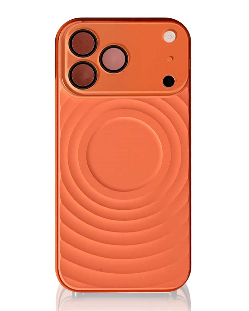 TecHub liquid silicone iPhone 17 Pro Max case with wave pattern design and window lens, providing stylish protection.
