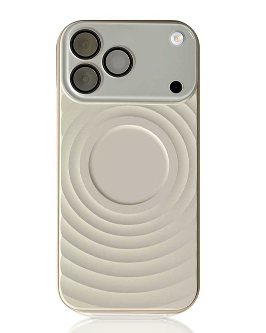 TecHub VAWI wave pattern liquid silicone case for iPhone 17 Pro Max with transparent window lens, showing textured design and sleek fit.