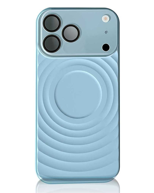 TecHub VAWI wave pattern liquid silicone iPhone 17 Pro Max case with clear window lens, textured design, and flexible material