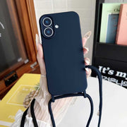 TecHub iPhone 16 fashion crossbody case with soft silicone material and shoulder strap, shown in a sleek, stylish design.