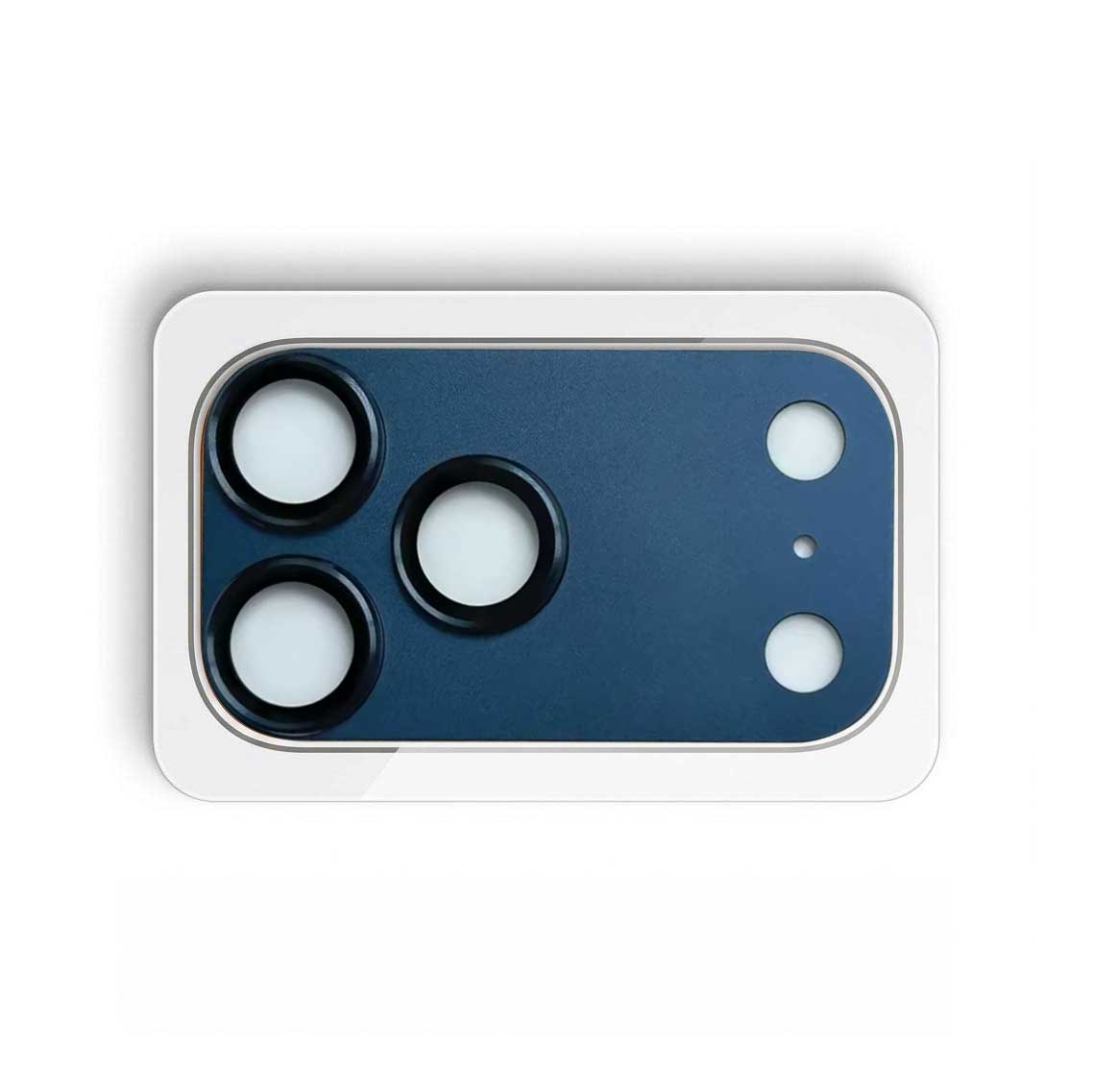 Tempered glass shockproof camera lens cover for iPhone 17 Pro Max, TecHub metal screen protector on a smartphone.