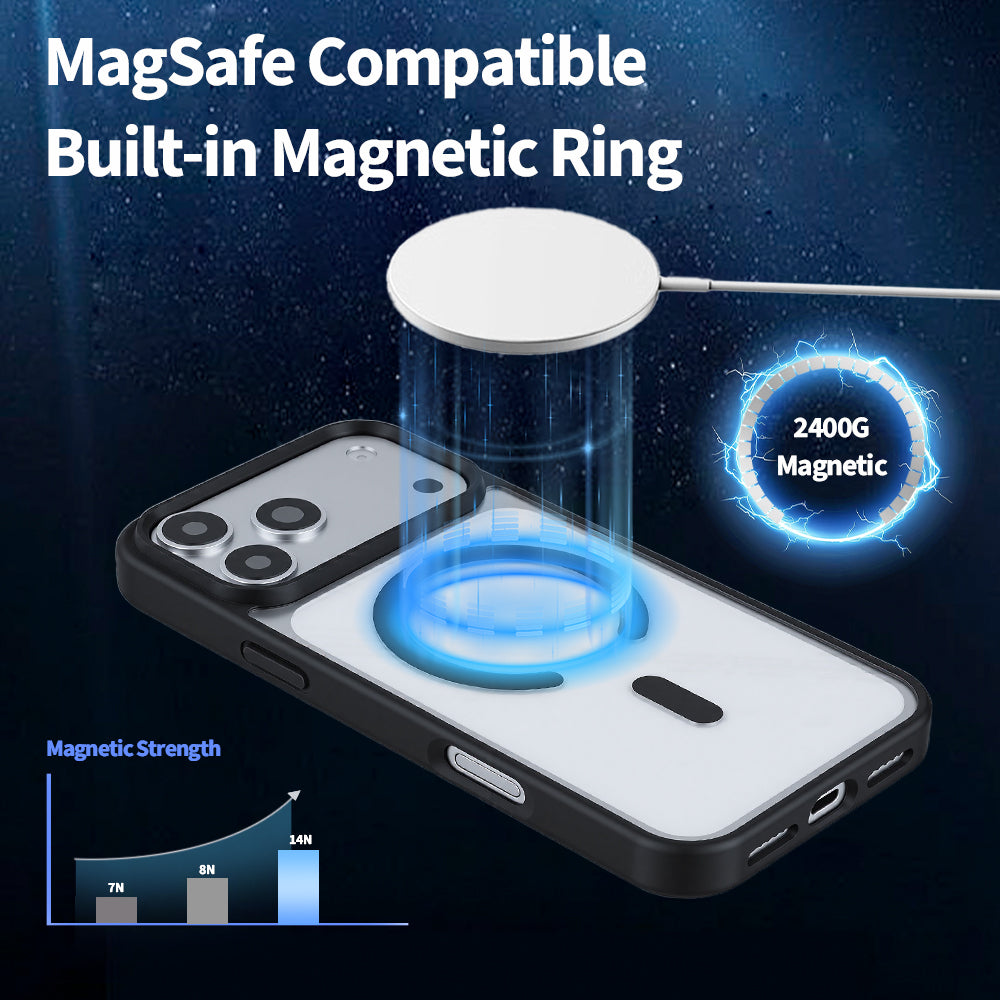 PULOKA Magnetic Matte Case Translucent Frosted Anti-Fingerprint Slim for iPhone 17/18 Pro