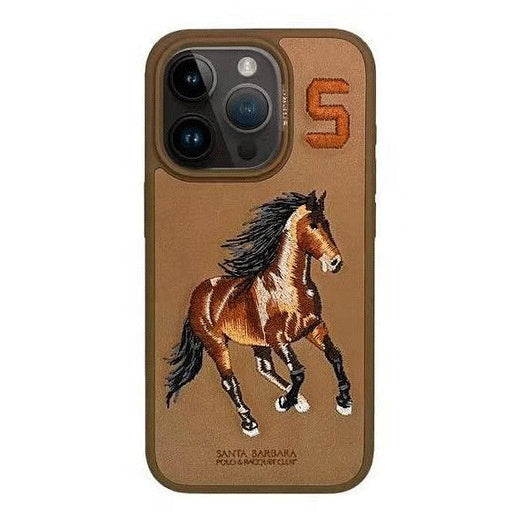 Santa Barbara 3D Embroidered Fabric Material Shockproof Case for iPhone 16 Pro Max