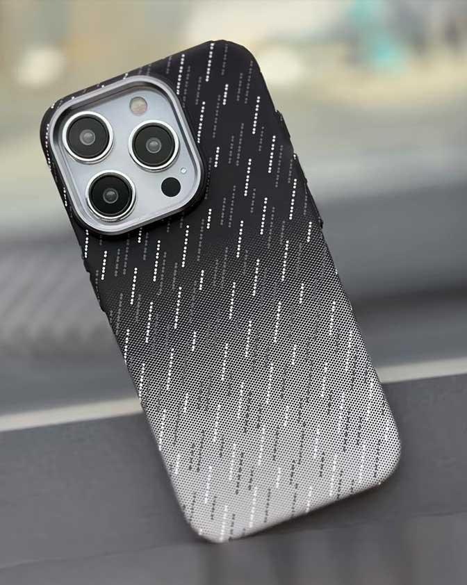 FreeAir MagSafe Carbon Fiber Design Case for iPhone 15 Pro Max - Black/White
