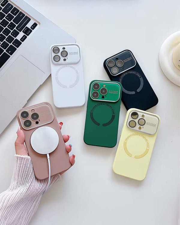 Magnet Design Case Liquid Silicone Magnetic Case for iPhone 15 Pro Max