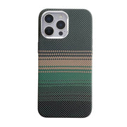 TecHub FreeAir MagSafe carbon design case on iPhone 16 Pro Max, showcasing slim profile and textured black finish.